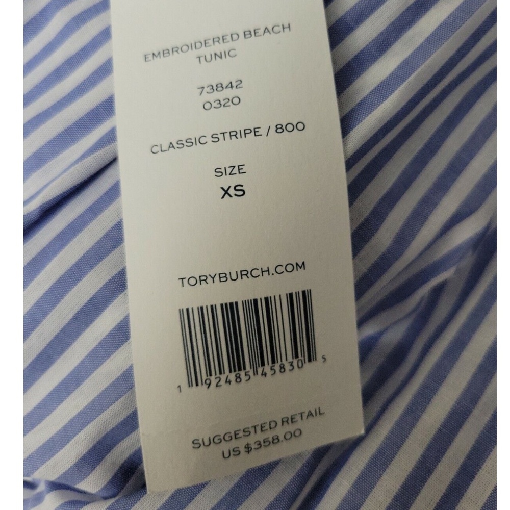 Tory Burch Tunic Caftan Striped Beach Swim  Coverup Dress NWT Resort Cruise - Picture 7 of 7